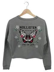 Vorschaubild 2 von Damen Sweatshirt Grau Gr. 34/XS Schmetterling Rosen Logo Print