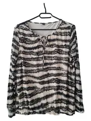 Vorschaubild 1 von Damen Bluse Langarm Mehrfarbig Tierdruck Gr. 42/XL