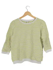 Vorschaubild 1 von Damen Pullover Gr. 38/M Grün Gestreift 3/4-Arm Casual