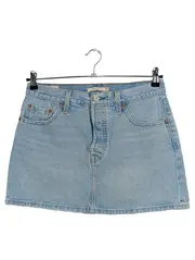 Vorschaubild 1 von Premium Damen Jeansrock Icon Skirt Gr. W28 Hellblau Minirock