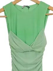 Vorschaubild 2 von Damen Freizeitkleid Grün XS Modern gerafft