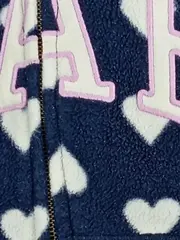 Vorschaubild 4 von Kinder Fleecejacke Kapuze Blau Logo Print Gr. 110 Casual Langarm