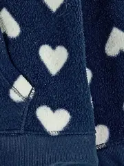 Vorschaubild 3 von Kinder Fleecejacke Kapuze Blau Logo Print Gr. 110 Casual Langarm