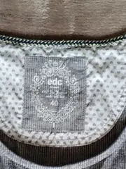 Vorschaubild 6 von EDC Freizeitkleid Damen Grau Gestreift Midikleid Gr. 40/L Baumwolle