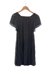 Vorschaubild 2 von Blusenkleid Damen Gr. 36/S Schwarz Seide Elegant Bohemian Pailletten