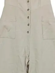 Vorschaubild 2 von Damen Jumpsuit Beige Gr. 34 XS Leinen Viskose Knopfleiste Casual
