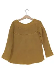 Vorschaubild 1 von Kinder Pullover Strickmuster Lochmuster Gelb Gr. 104 Baumwolle