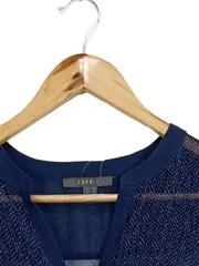 Vorschaubild 3 von Damen Bluse Gr. 40/L Blau Transparent Langarm Knopfleiste