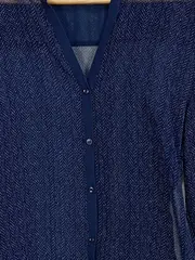 Vorschaubild 4 von Damen Bluse Gr. 40/L Blau Transparent Langarm Knopfleiste