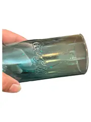 Vorschaubild 2 von Trinkglas Türkis Retro Glasbecher Logo Schriftzug 15cm