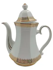 Vorschaubild 1 von Kaffeekanne Porzellan Goldrand Marktleuthen Bavaria Weiß 1, 2L