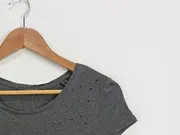 Vorschaubild 3 von Damen T-Shirt Grau XL Casual Strass Cut-Outs