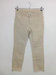 Vorschaubild 2 von Damen Stoffhose Gr. 38 (W29) Beige Casual Reißverschluss