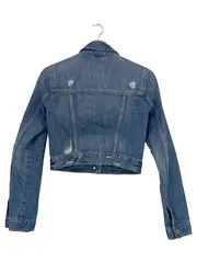 Vorschaubild 2 von Damen Jeansjacke Blau Gr. 34/XS Casual Cropped Denim Jacke