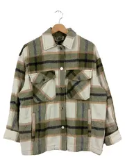 Vorschaubild 1 von Damen Strickjacke Kariert Grün Beige Vintage Gr. 34/XS
