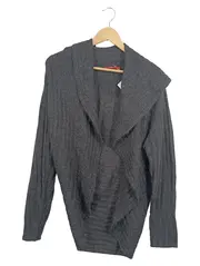 Vorschaubild 1 von EDC Damen Strick Poncho Grau Gr. 42/XL Casual Alpaka Wolle