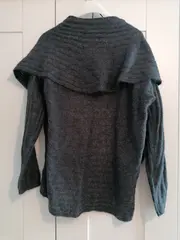 Vorschaubild 2 von EDC Damen Strick Poncho Grau Gr. 42/XL Casual Alpaka Wolle