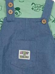 Vorschaubild 2 von Mickey & Friends Twin Set Jungen Gr. 74 Latzhose Langarmshirt Mehrfarbig