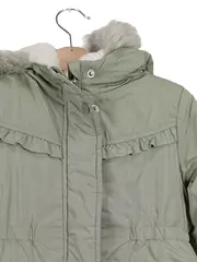 Vorschaubild 2 von Mädchen Winterjacke Gr. 92 Parka Kunstpelz Kapuze Grün