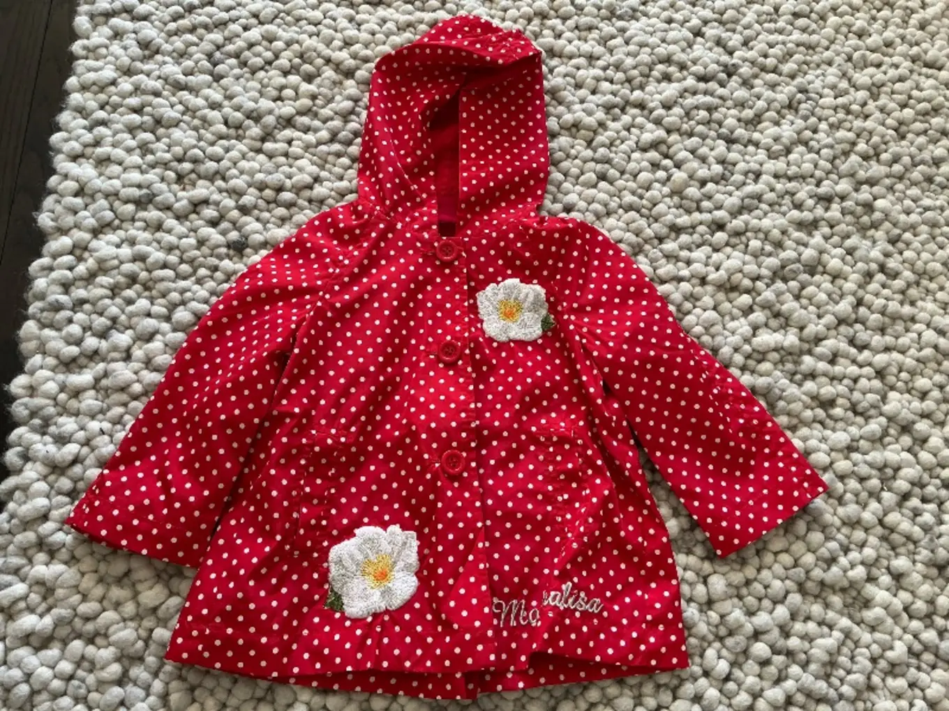 MONNALISA Mädchen Regenjacke Gr. 86 Rot gepunktet mit Kapuze Feminin