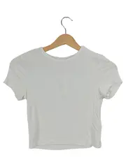 Vorschaubild 1 von Damen T-Shirt Gr. 38 M Weiß Basic Kurzarm Viskose Elasthan