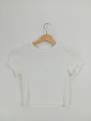 Vorschaubild 2 von Damen T-Shirt Gr. 38 M Weiß Basic Kurzarm Viskose Elasthan