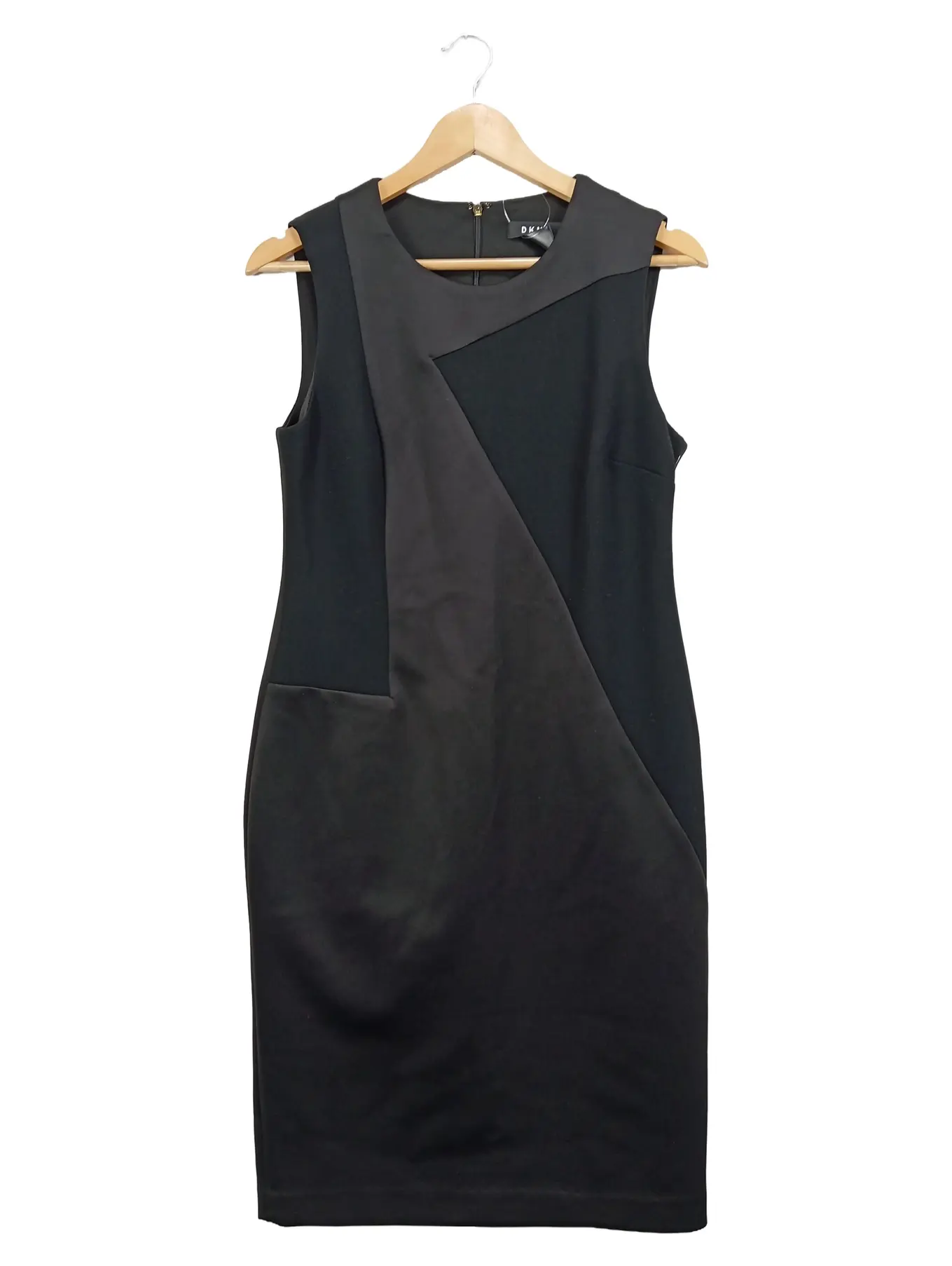 DKNY Bleistiftkleid Gr. 38 M Schwarz Elegant Ärmellos Midikleid Festlich