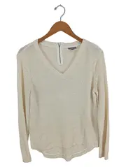 Vorschaubild 1 von Damen Pullover Gr. 44 XXL Beige Casual V-Ausschnitt Reißverschluss