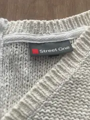 Vorschaubild 5 von Damen Pullover Gr. 44 XXL Beige Casual V-Ausschnitt Reißverschluss