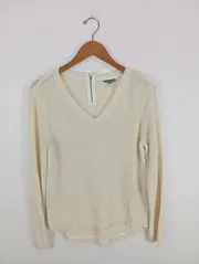 Vorschaubild 2 von Damen Pullover Gr. 44 XXL Beige Casual V-Ausschnitt Reißverschluss