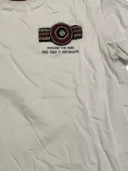 Vorschaubild 3 von Damen T-Shirt Schriftzug Strass Gr. 38/M Weiß Baumwolle Casual