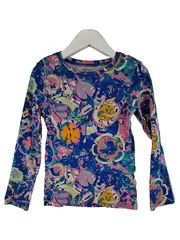 Vorschaubild 1 von Langarmshirt Mädchen Gr. 122 Blumenmuster Mehrfarbig Rippstrick
