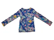 Vorschaubild 3 von Langarmshirt Mädchen Gr. 122 Blumenmuster Mehrfarbig Rippstrick
