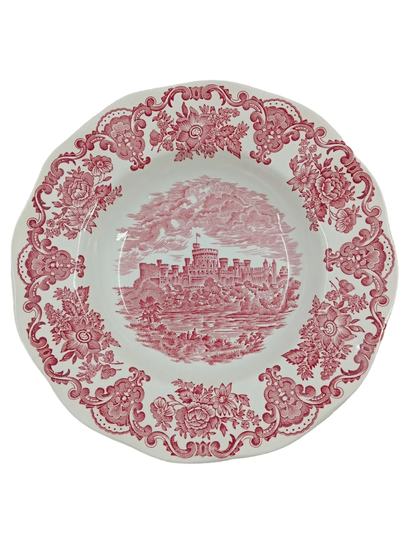 ENOCH WEDGWOOD Suppenteller Rot Schloss Klassisch Royal Homes of Britain 22cm