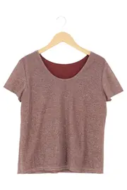 Vorschaubild 1 von Damen T-Shirt Gr. 40;L Lila Elegant Glitzer Kurzarm