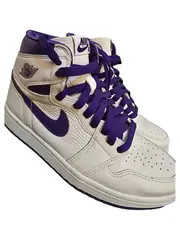 Vorschaubild 1 von Air Jordan 1 High Damen Sneaker Leder Weiß Gr. 37.5 Freizeit