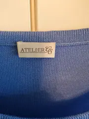 Vorschaubild 3 von Atelier GS Damen Top Gr. 48 Blau Casual Rippstrick Ärmellos