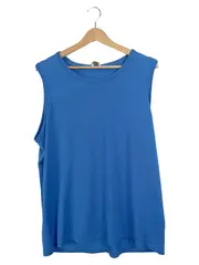 Vorschaubild 1 von Atelier GS Damen Top Gr. 48 Blau Casual Rippstrick Ärmellos