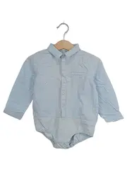 Vorschaubild 1 von Baby Body Hemdbody Langarm Gr. 86 Blau Gepunktet Baumwolle Hemd Strampler