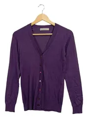 Vorschaubild 1 von Damen Strickjacke Gr. 36 Lila Casual Viskose