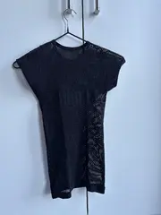 Vorschaubild 3 von Damen Mesh Sport Shirt Netz Oberteil Schwarz Gr. S
