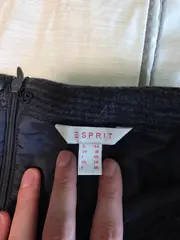 Vorschaubild 4 von Faltenrock Damen Gr. 44 Grau Kariert Wolle Klassisch Business