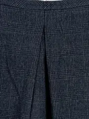 Vorschaubild 2 von Faltenrock Damen Gr. 44 Grau Kariert Wolle Klassisch Business