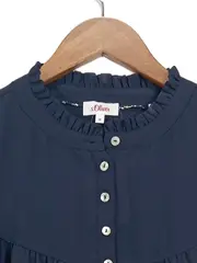 Vorschaubild 3 von Hemdbluse Damen Blau Langarm Rüschen Gr. 38 M Alltag