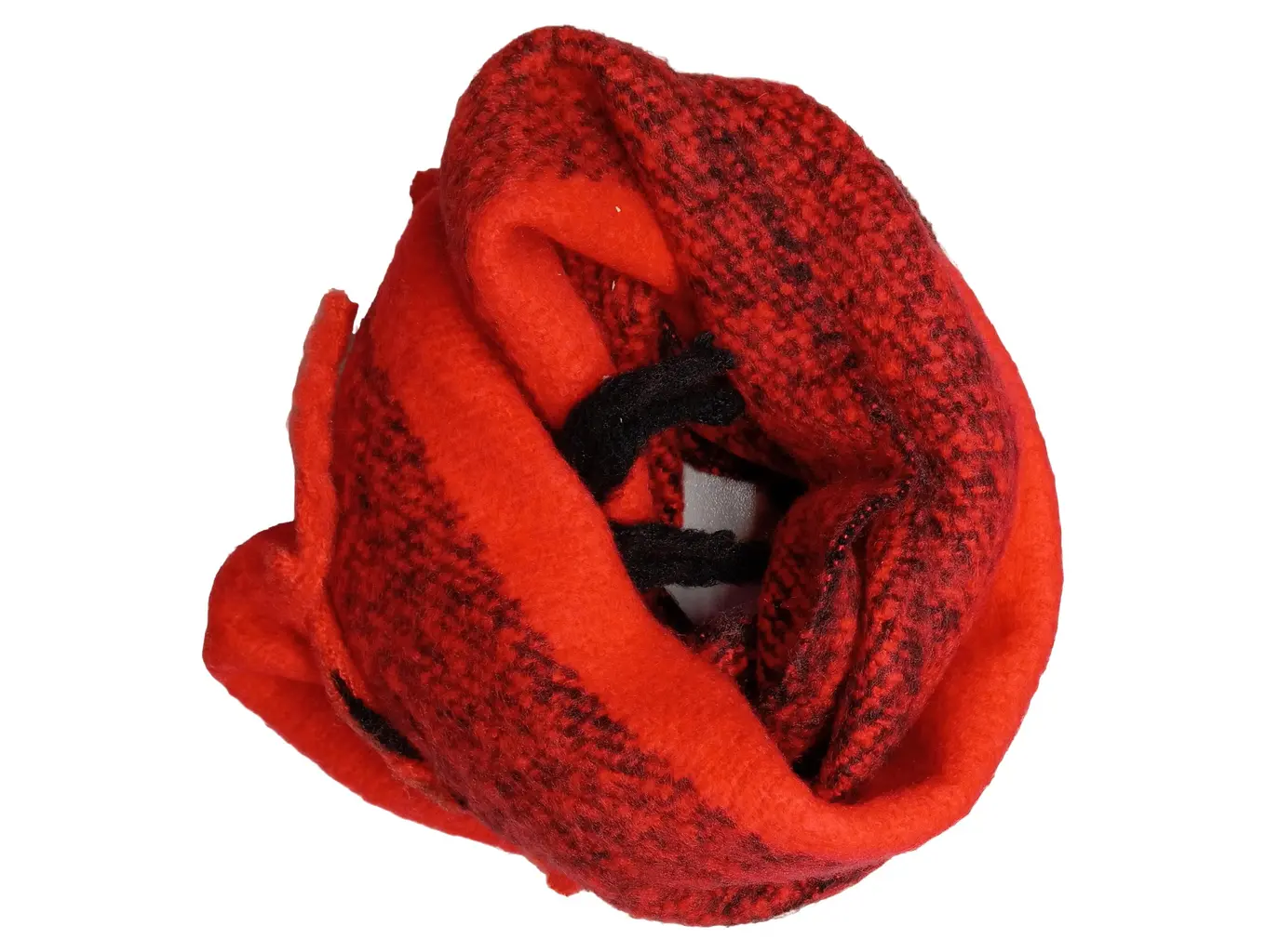 SAMAYA Damen Schal Kariert Rot Polyester Fransen Freizeit 30x200cm