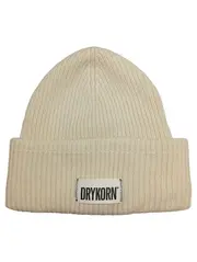 Vorschaubild 1 von Beanie Mütze Damen Beige Uni Rippstrick Logo Casual