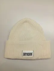 Vorschaubild 3 von Beanie Mütze Damen Beige Uni Rippstrick Logo Casual