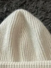 Vorschaubild 4 von Beanie Mütze Damen Beige Uni Rippstrick Logo Casual