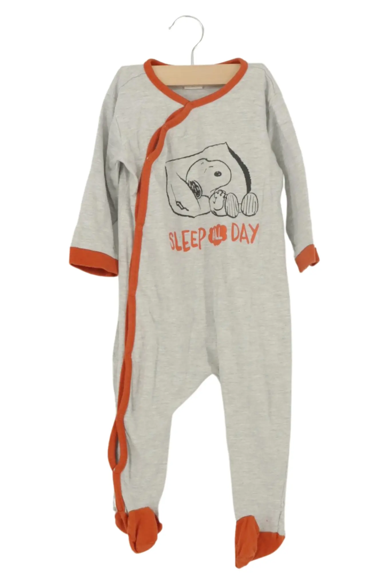 PEANUTS Baby Schlafanzug Grau Gr. 68 Casual mit Snoopy Print Baumwolle