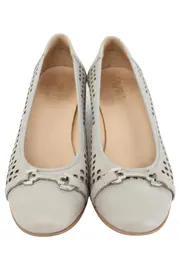 Vorschaubild 2 von Pumps Damen Gr. 37 Beige Elegant Klassisch Lochmuster Blockabsatz